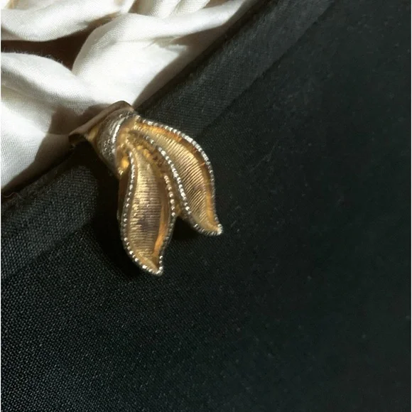 Vintage Black Fabric & Gold Evening Bag Clutch Purse Handbag Gold Latch Frame - Picture 2 of 9